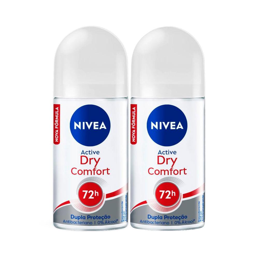 Kit 2 Desodorante Antitranspirante Nivea Roll On Dry Comfort 50ml