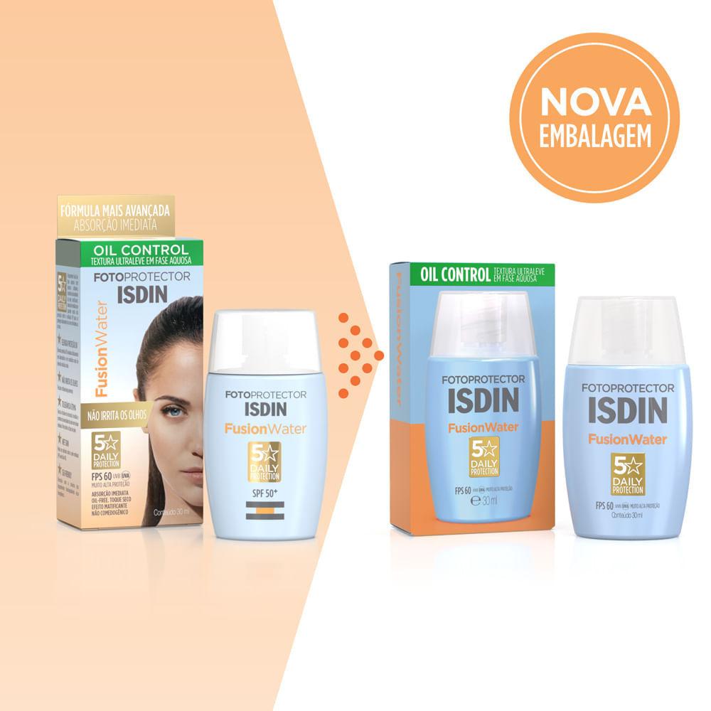 Protetor Solar Facial Isdin Fusion Water Oil Control FPS 60 Com 30ml