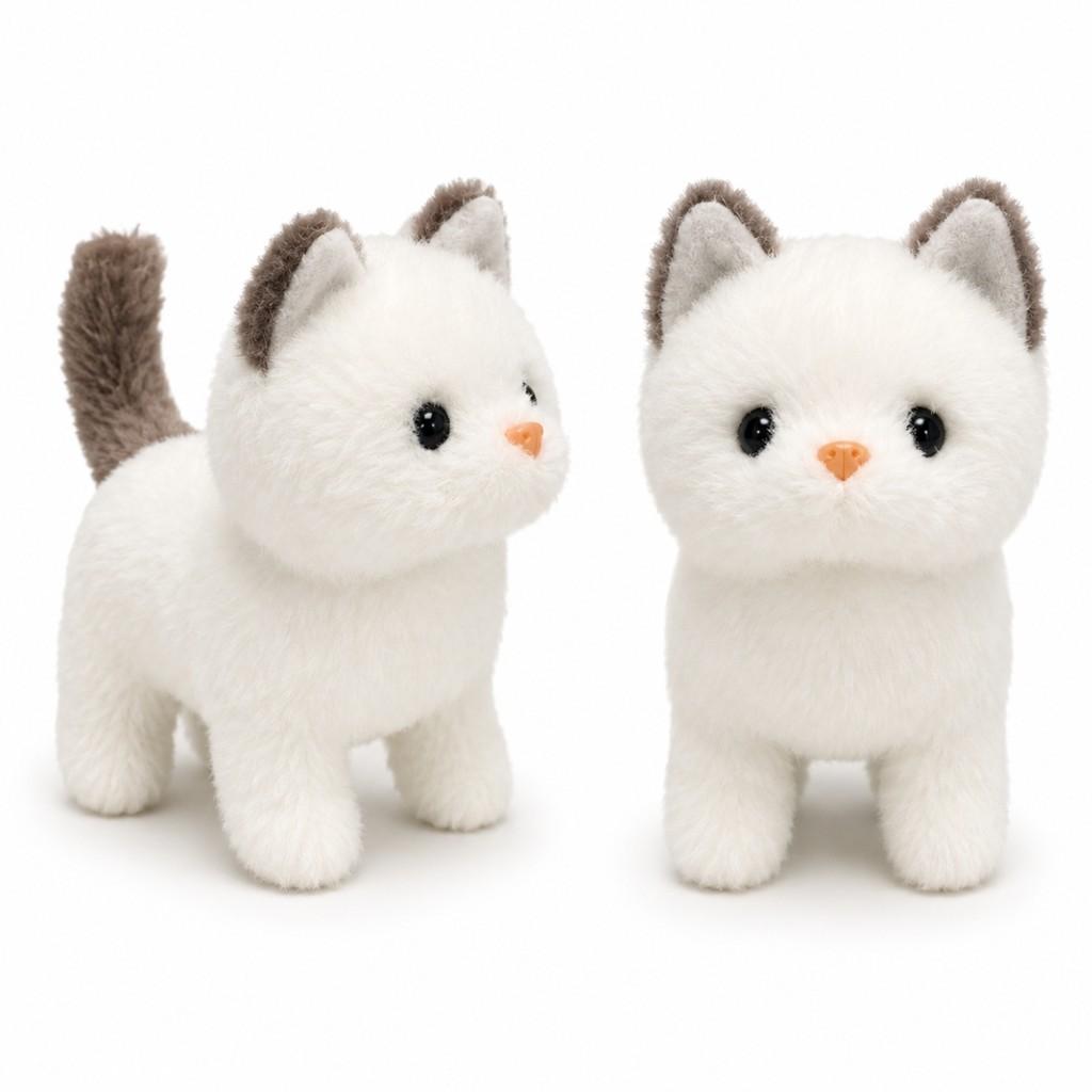 Brinquedo Pelúcia Gato Branco C/Movimentos A Pilha - Castela
