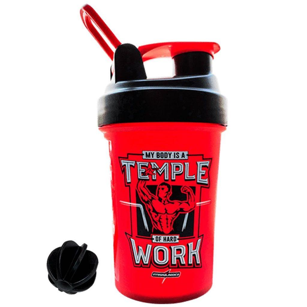 Coqueteleira My Body Is A Temple - 450ml Vermelha - Integralmédica