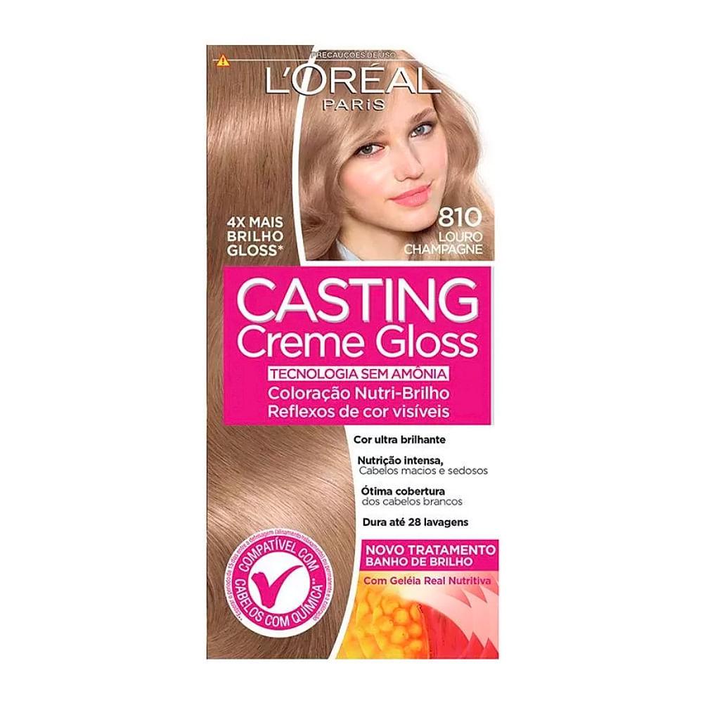 Tintura Creme Casting Creme Gloss L Oréal Louro Champagne 810 Kit