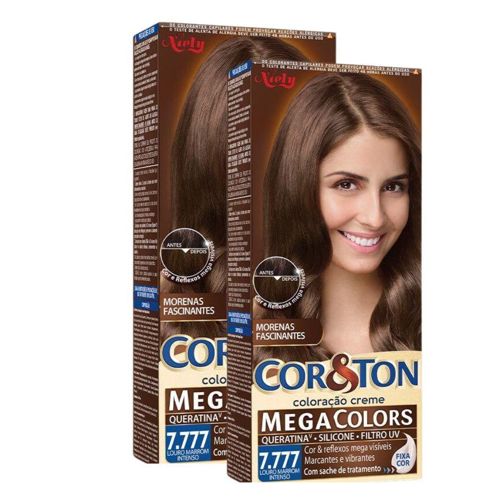 Kit 2 Coloração Niely Cor Ton Louro Marrom Intenso