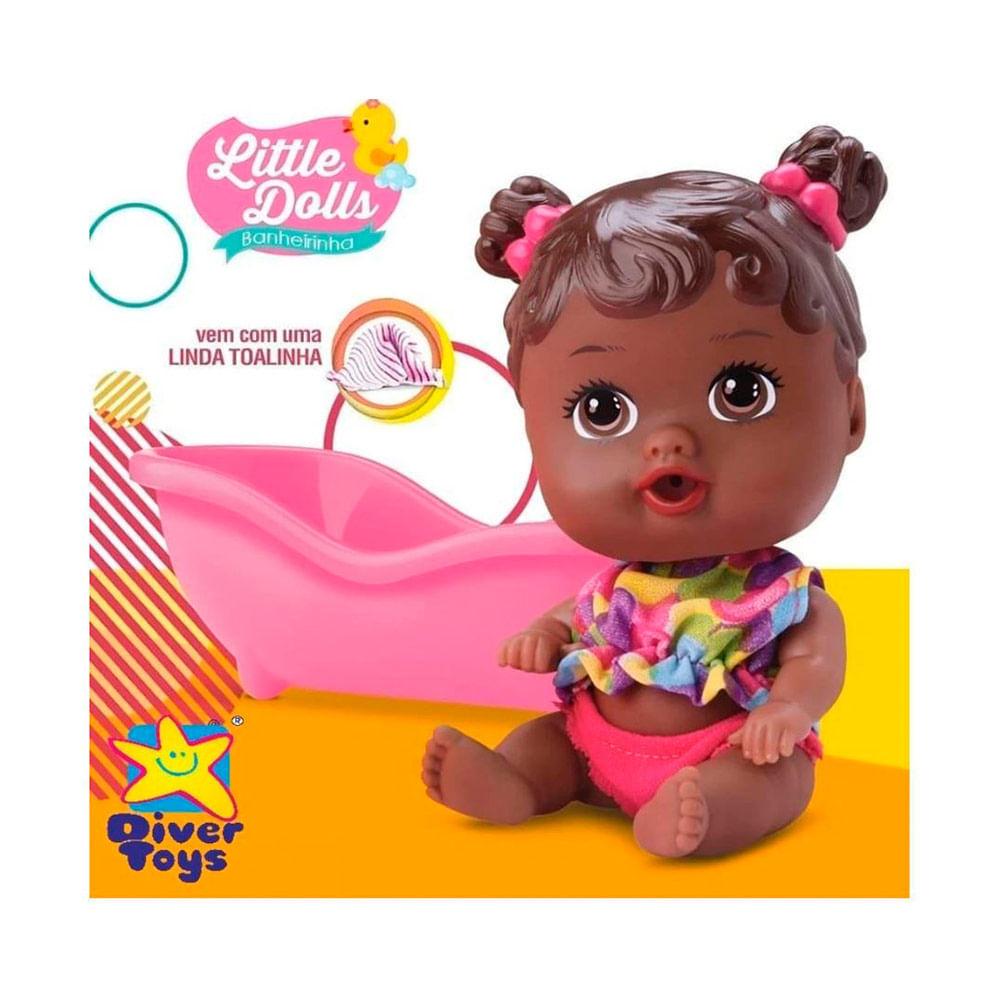 Boneca Divertoys Little Banheirinha Negra