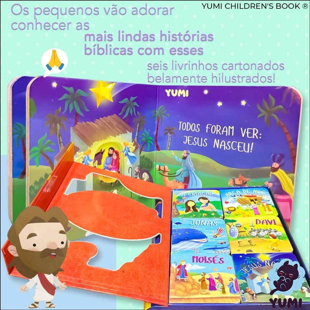 Livro Infantil Meu Primeiro Tesouro Bíblico - Bíblia Do Bebê Box 6 Livros Histórias Bíblicas Colecionável