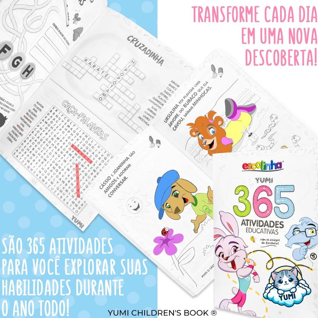 Livro Infantil Educativo 365 Atividades Educativas Apoio Escolar Caligrafia Matemática Alfabetização