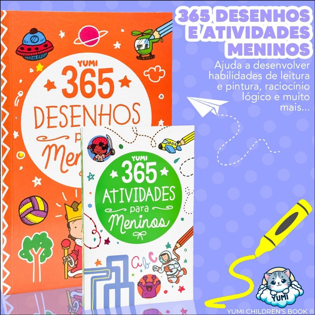 Kit 2 Livro Infantil 365 Desenhos Livro De Pintura Desenhos Para Colorir + 365 Atividades