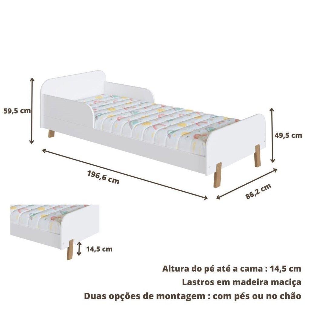 Cama Solteiro Infantil Montessoriana Ca050 Branco Yescasa