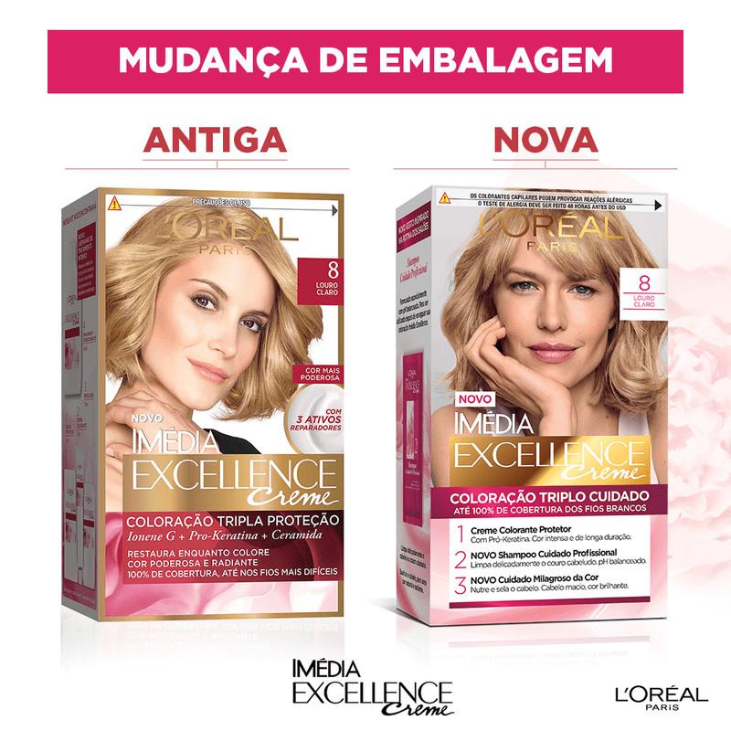 Kit Tintura Imédia Excellence L Oréal Louro Claro 8