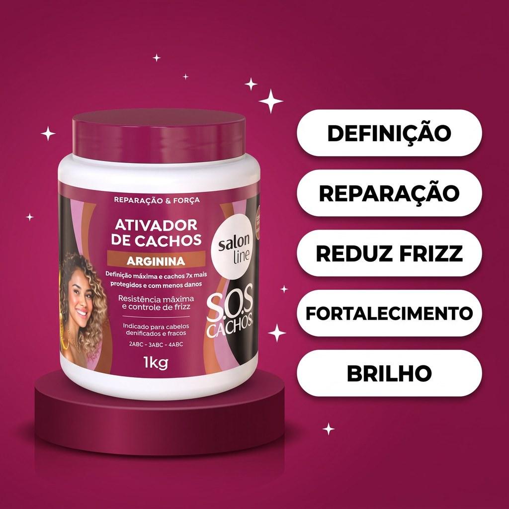 Ativador De Cachos Sos Cachos Arginina Reconstrução Salon Line 1kg
