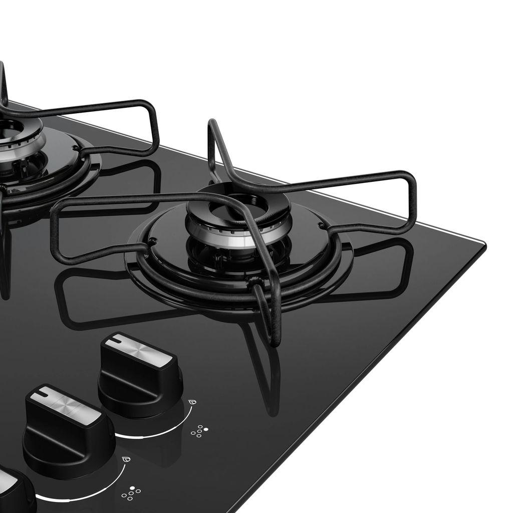 Cooktop 5 Bocas A Gás Consul Com Grades Estáveis E Mesa De Vidro - Cd075be