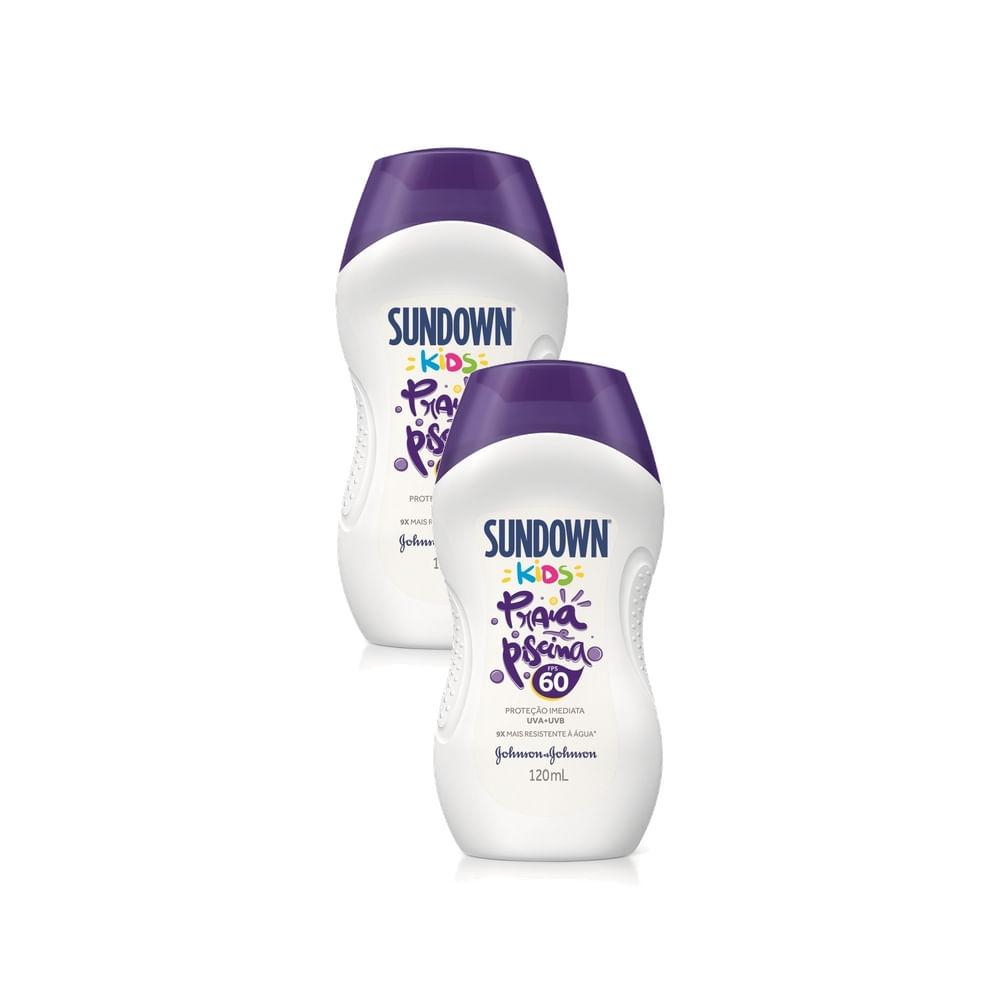 Kit 2 Protetor Solar Sundown Kids Praia E Piscina FPS 60 120ml