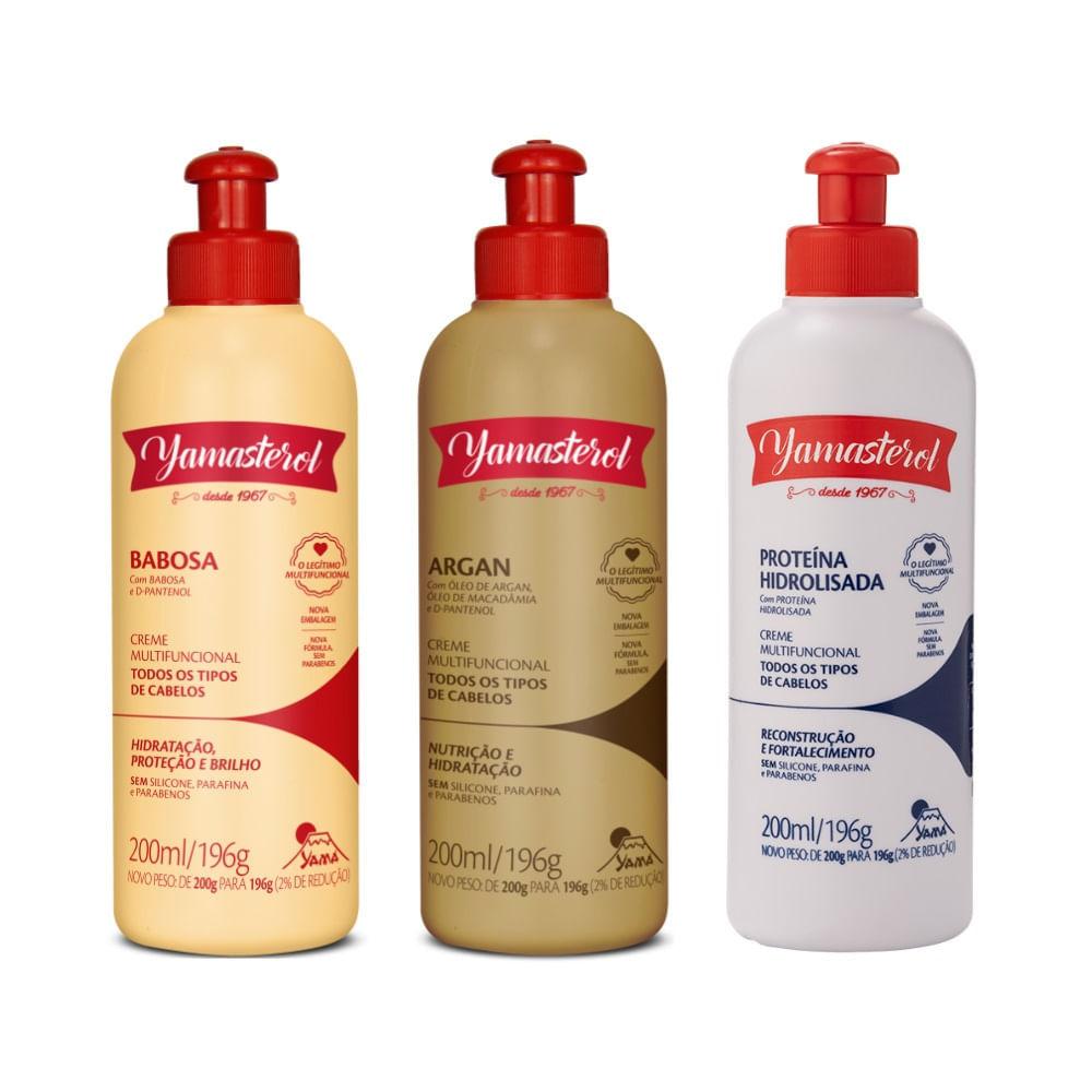 Kit Cronograma Capilar Yamasterol Reparação Intensa 3 Unidades 200ml Cada