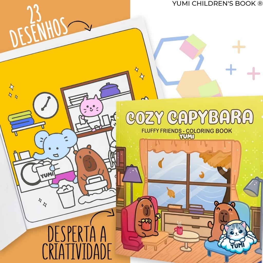 Livro De Colorir Cozy Capivara Goods Folhas 120G Caderno De Desenho Pintura Capybara