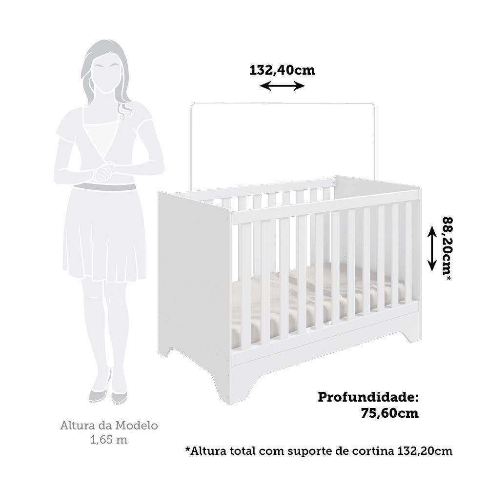 Berço Mini Cama 3 Em 1 Americano 100 Mdf Liam Retrô Espresso Móveis Branco