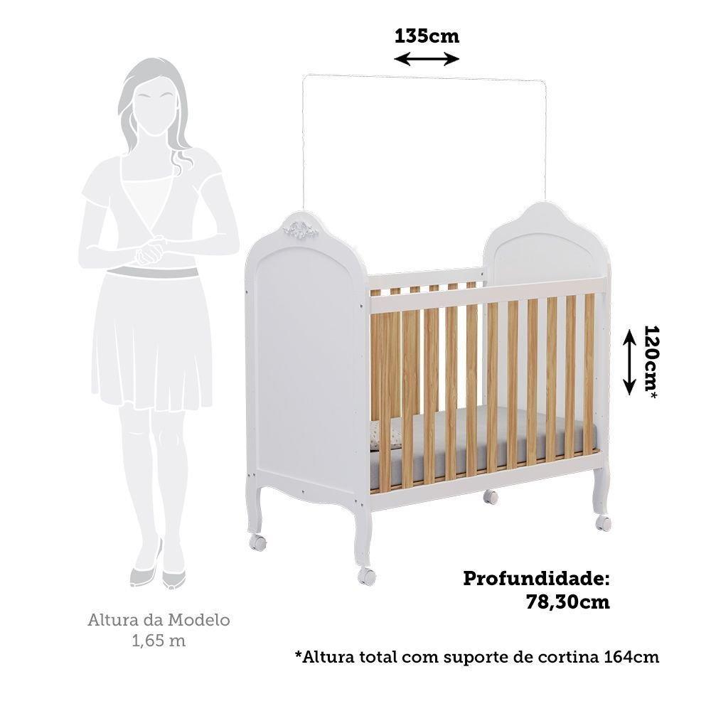 Berço Mini Cama 3 Em 1 100 Mdf Maya Espresso Móveis Branco Brilho/amêndoa