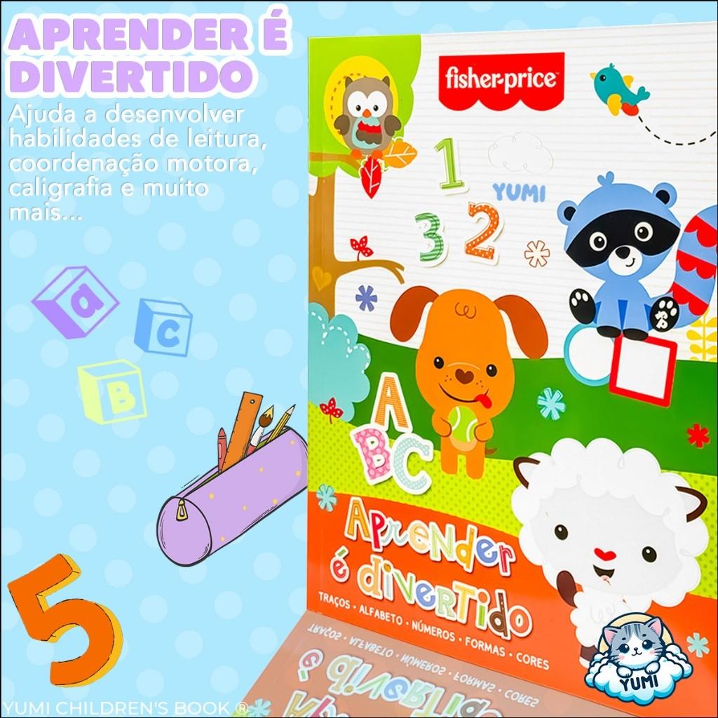 Livro Cartilha Caminhos Da Alfabetização Fisher-price - Caligrafia Números Formas Exercícios Atividades Educativas