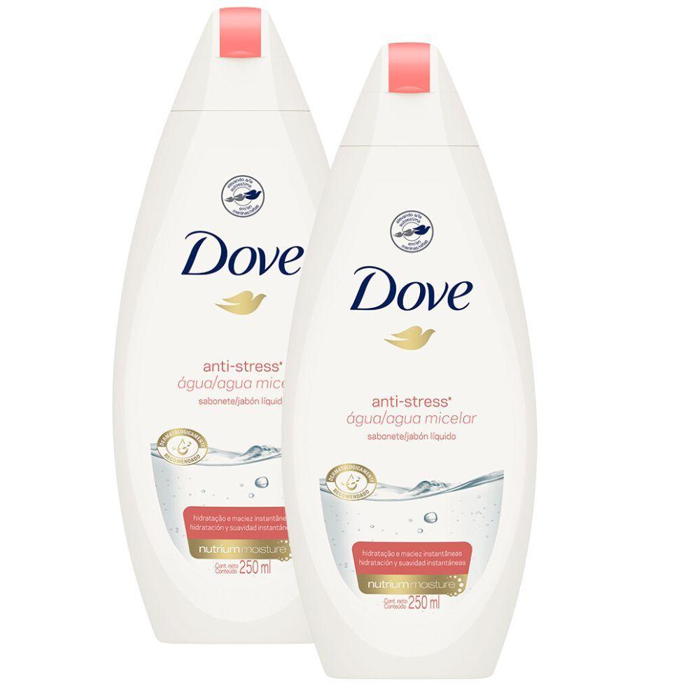 Kit 2 Sabonete Líquido Dove Anti-stress Água Micelar 250ml