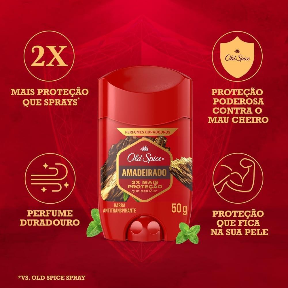 Kit Desodorante Stick Old Spice Amadeirado 50g - 4 Unidades