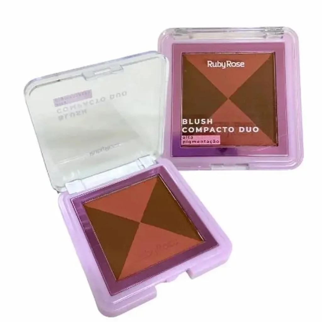 Blush Compacto Dupla Paleta De Cores DB04 Ruby Rose