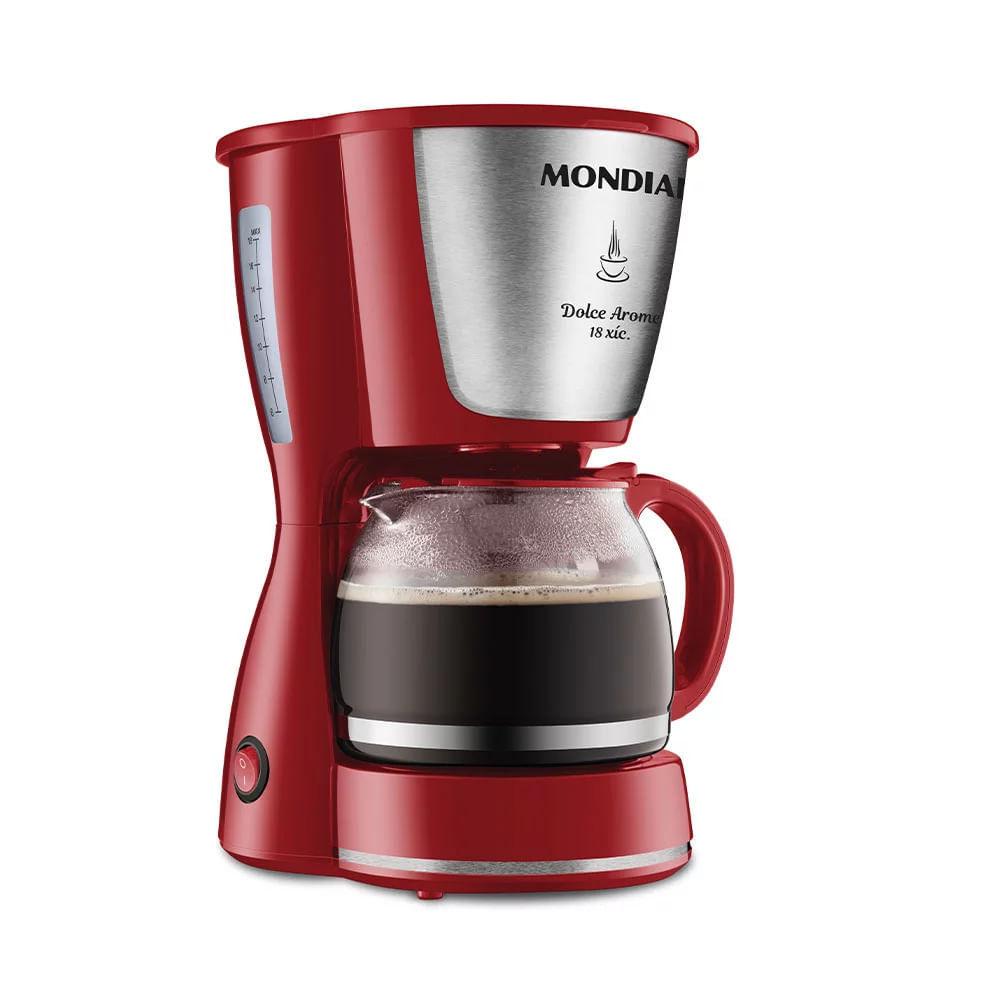 Cafeteira Elétrica Com Porta Filtro Mondial Doce Arome Vermelha 18 Xícaras - 127V