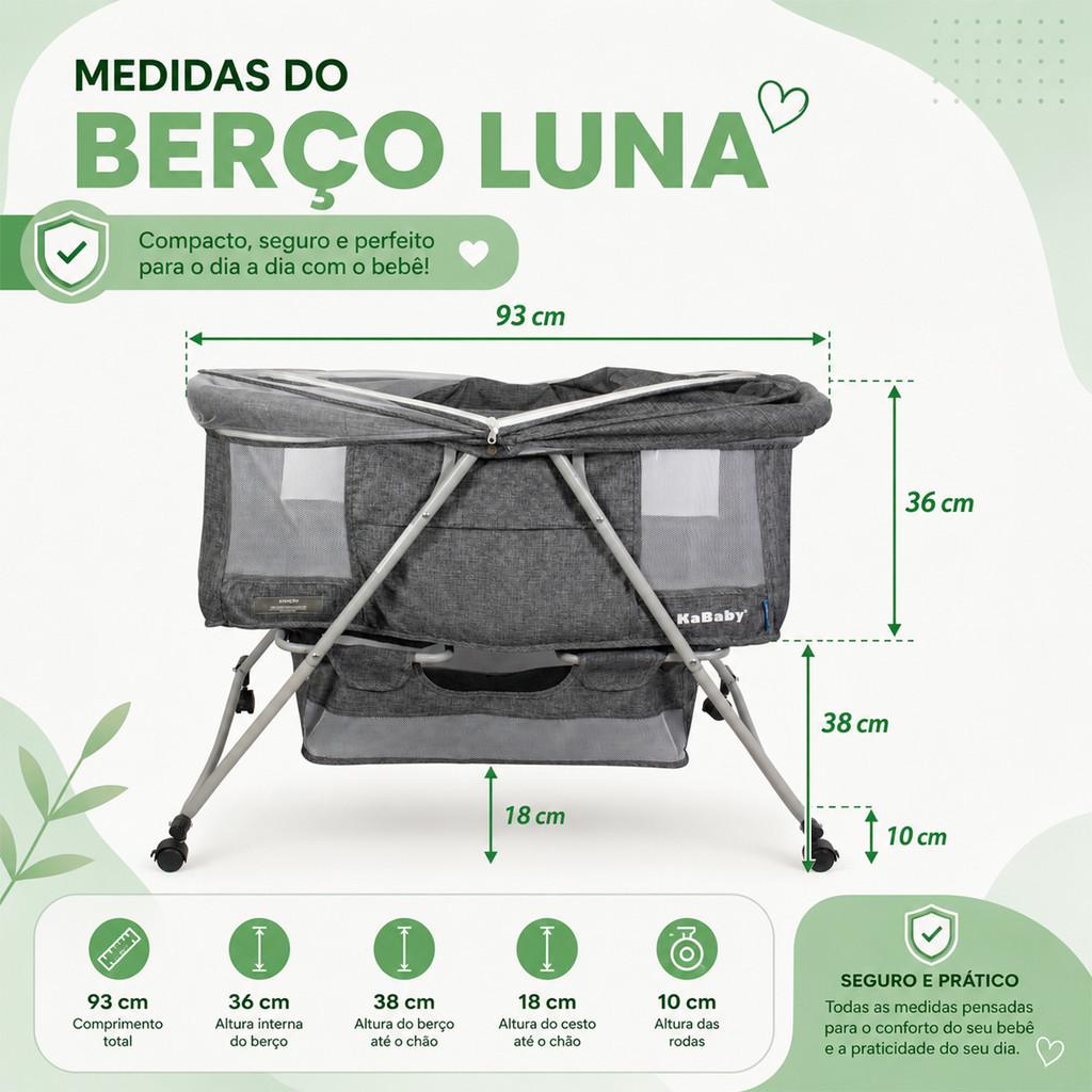 Berço Moisés Portátil Balanço Mosquiteiro E Cesto Até 9kg - Kababy