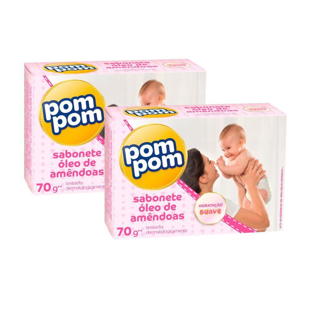 Kit 2 Sabonete Infantil Pom Óleo De Amêndoas 70g