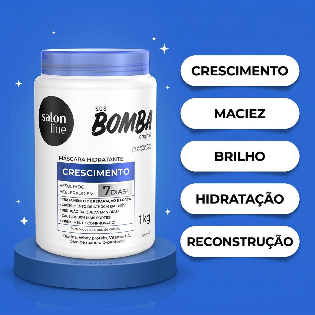 Máscara De Hidratação Sos Bomba Original Salon Line 1kg
