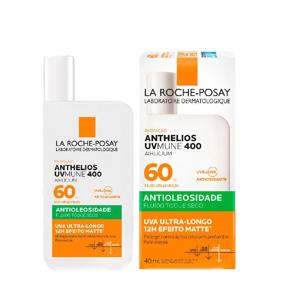 Protetor Solar Anthelios Uvmune 400 Airlicium FPS 60 Antioleosidade Fluido Toque Seco 40ml