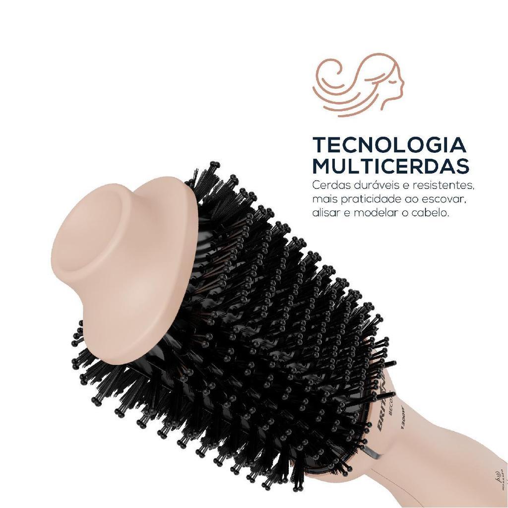Escova Secadora Britânia Cerâmica 1300w Infrared Bec07r