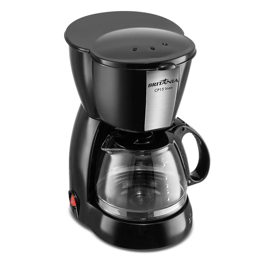 Cafeteira Britânia CP15 Vidro Preto Com Inox