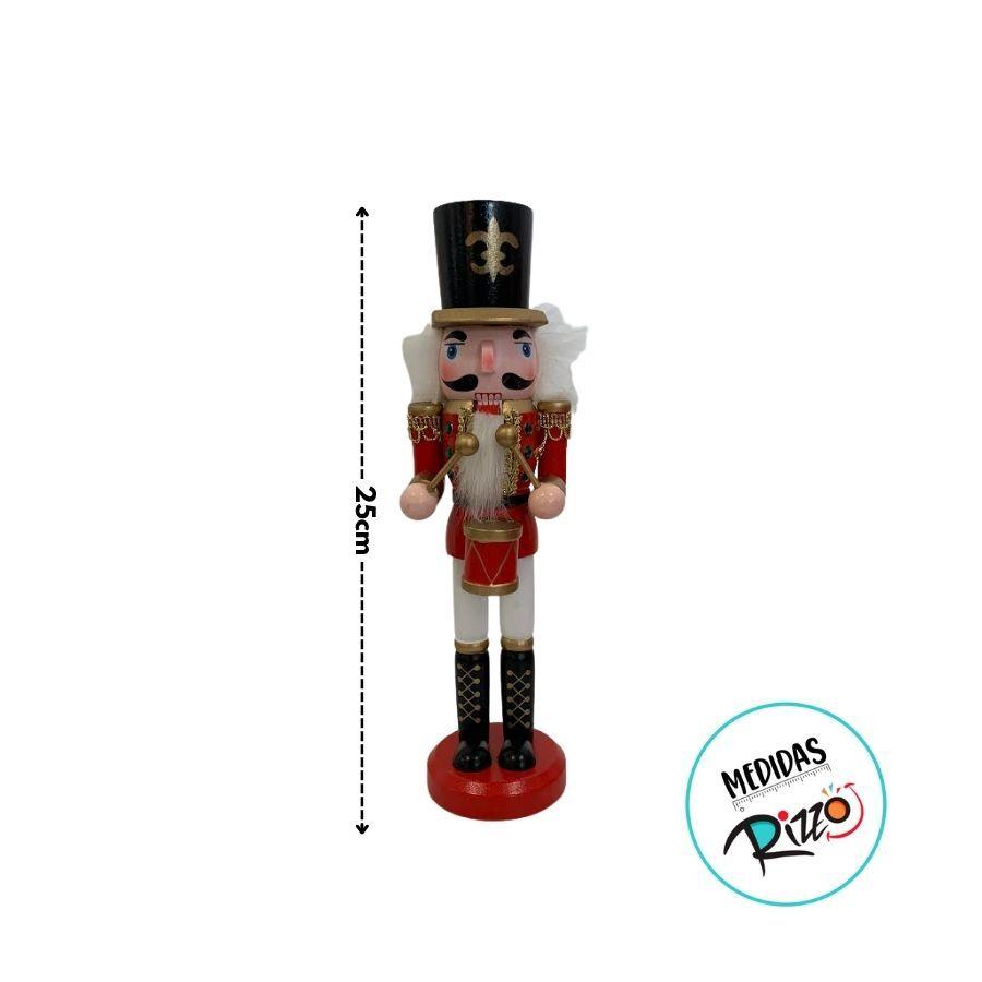 Soldado De Chumbo De Madeira Com Bateria - Vermelho - 25cm - 1 Unidade - Artlille - Rizzo