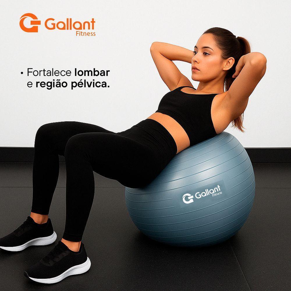 Bola De Pilates 55cm Yoga E Abdominal Com Bomba Gallant (gbp55aecba-az)