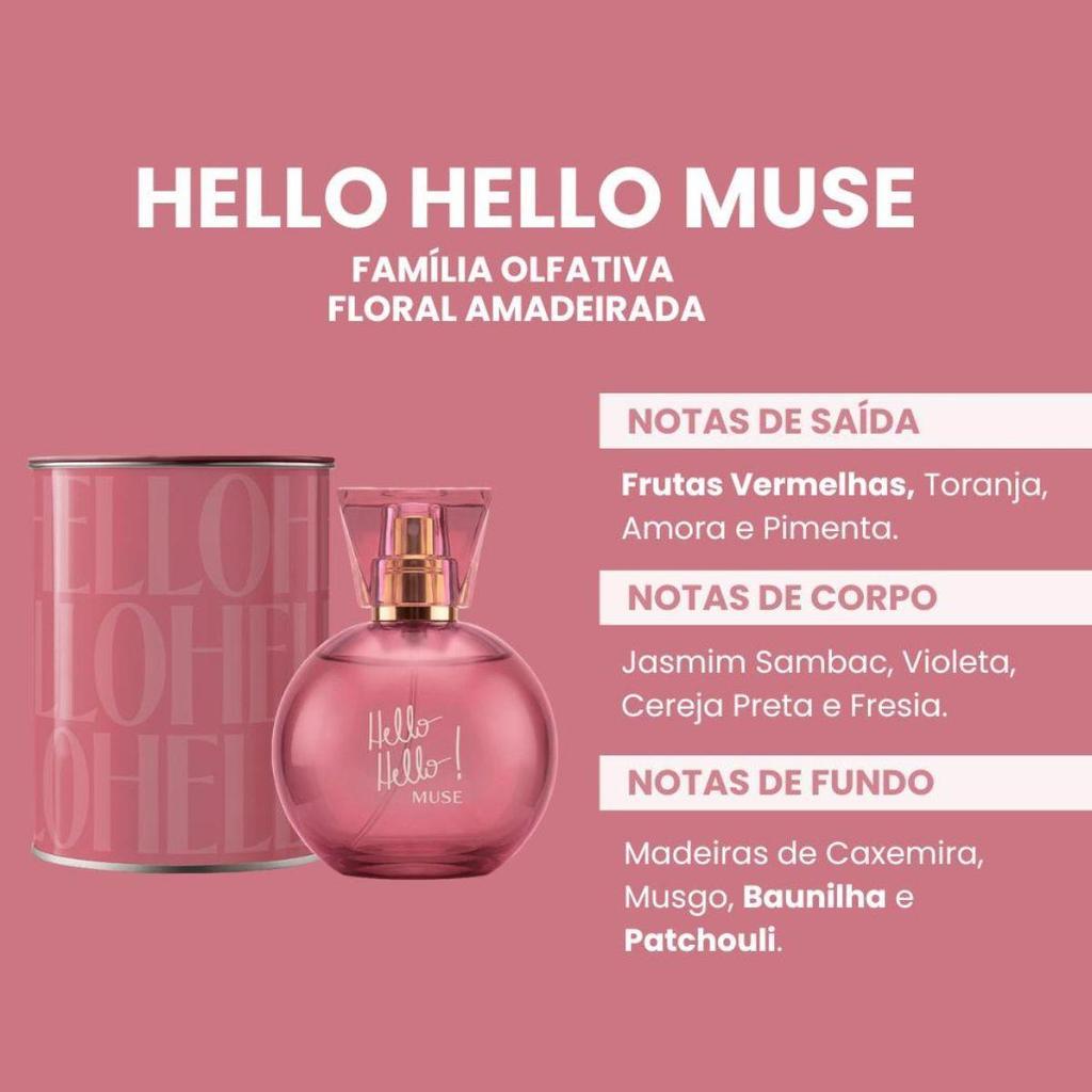 Deo Colonia Hello Muse 100ml Perfume Feminino Nah Cardoso Ciclo Com Lata