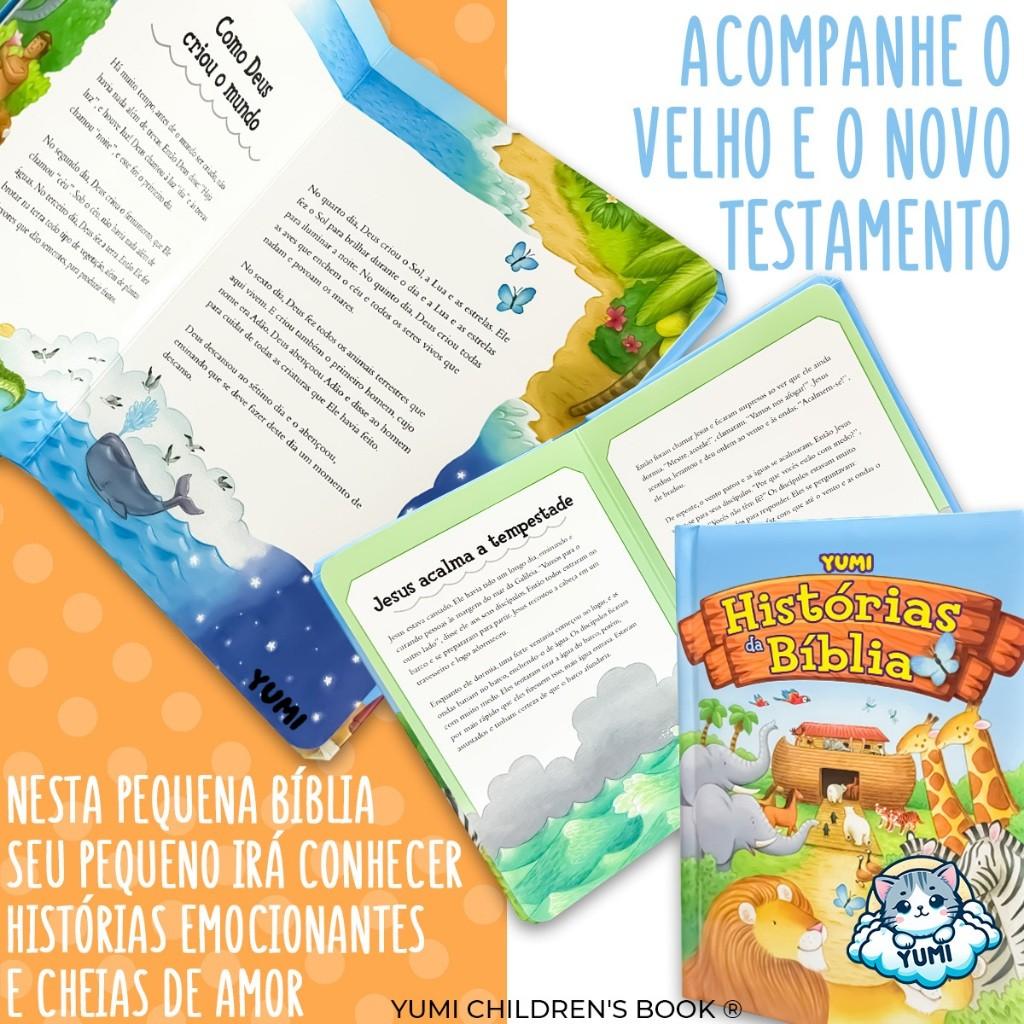 Histórias Bíblicas Livro Infantil Histórias Da Bíblia Ilustradas Do Antigo E Novo Testamento Almofadado Folhas Duras