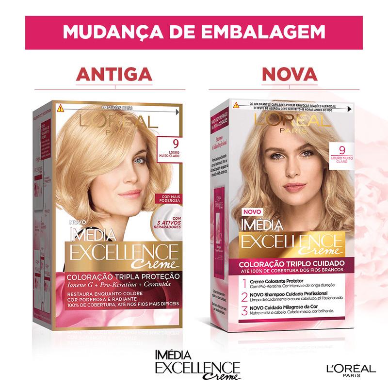 Kit Tintura Imédia Excellence L Oréal Louro Muito Claro 9