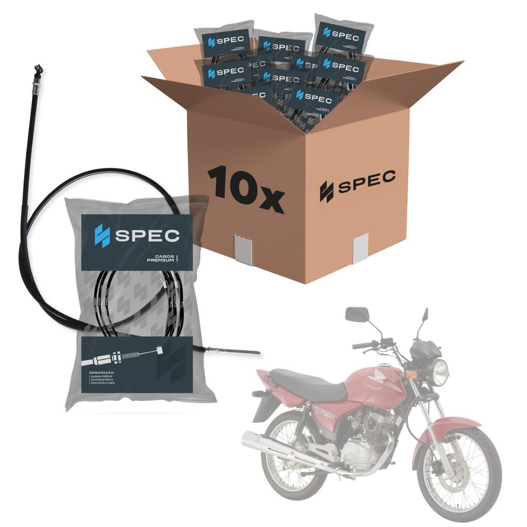 Kit Combo 10 Cabos Aço Freio Moto Honda Titan 150 Ks 2004 2005 2006 2007 2008 Encaixe Padrao Spec Atacado