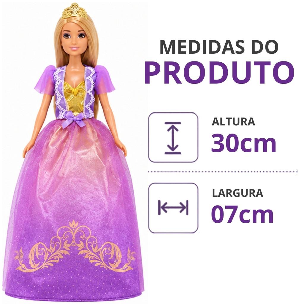 Boneca Anlily Coleção Princesa E Acessórios Vestido Roxo Castela Brinquedo Infantil Menina Boneca Com Acessórios