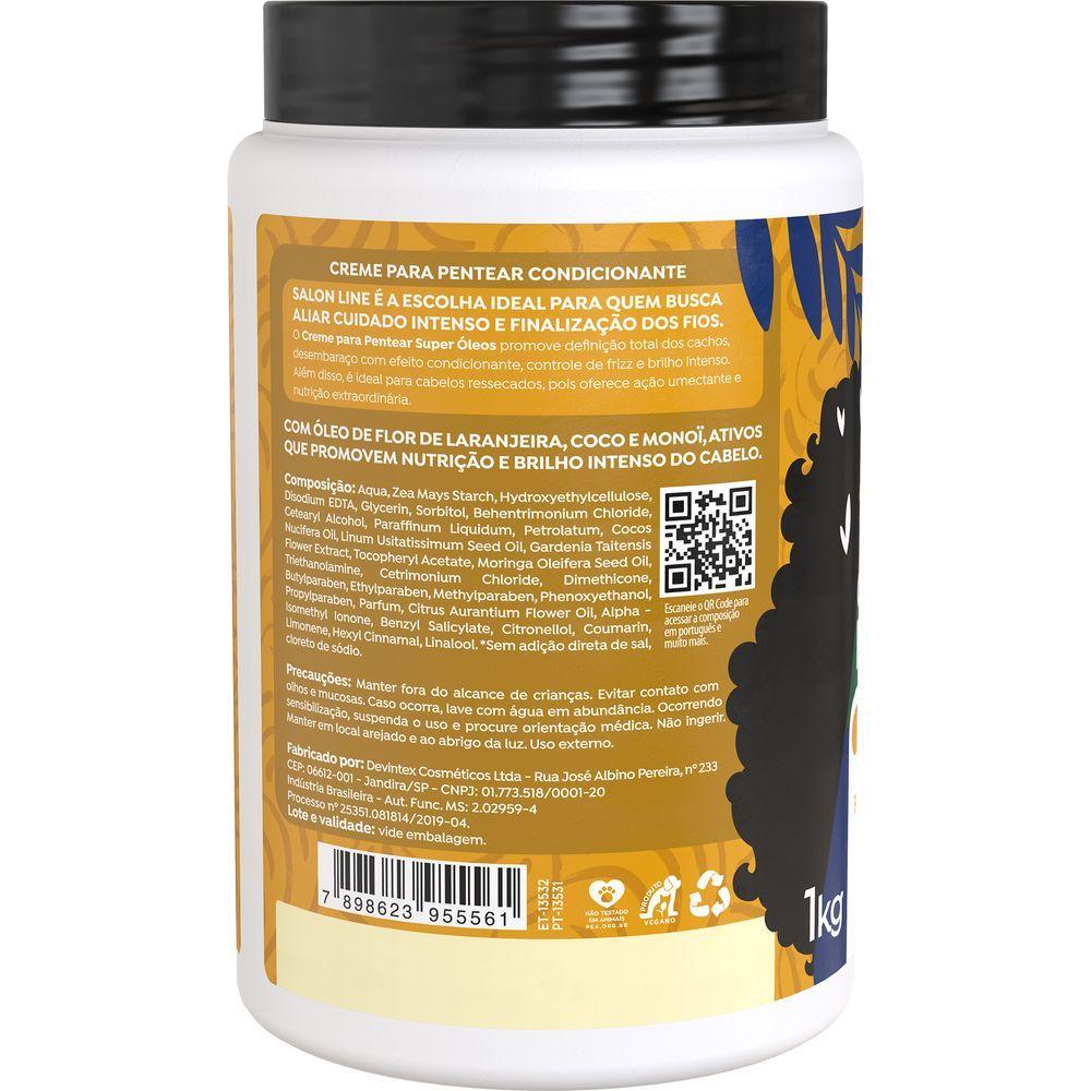 Creme Para Pentear Salon Line Super Óleos 1kg