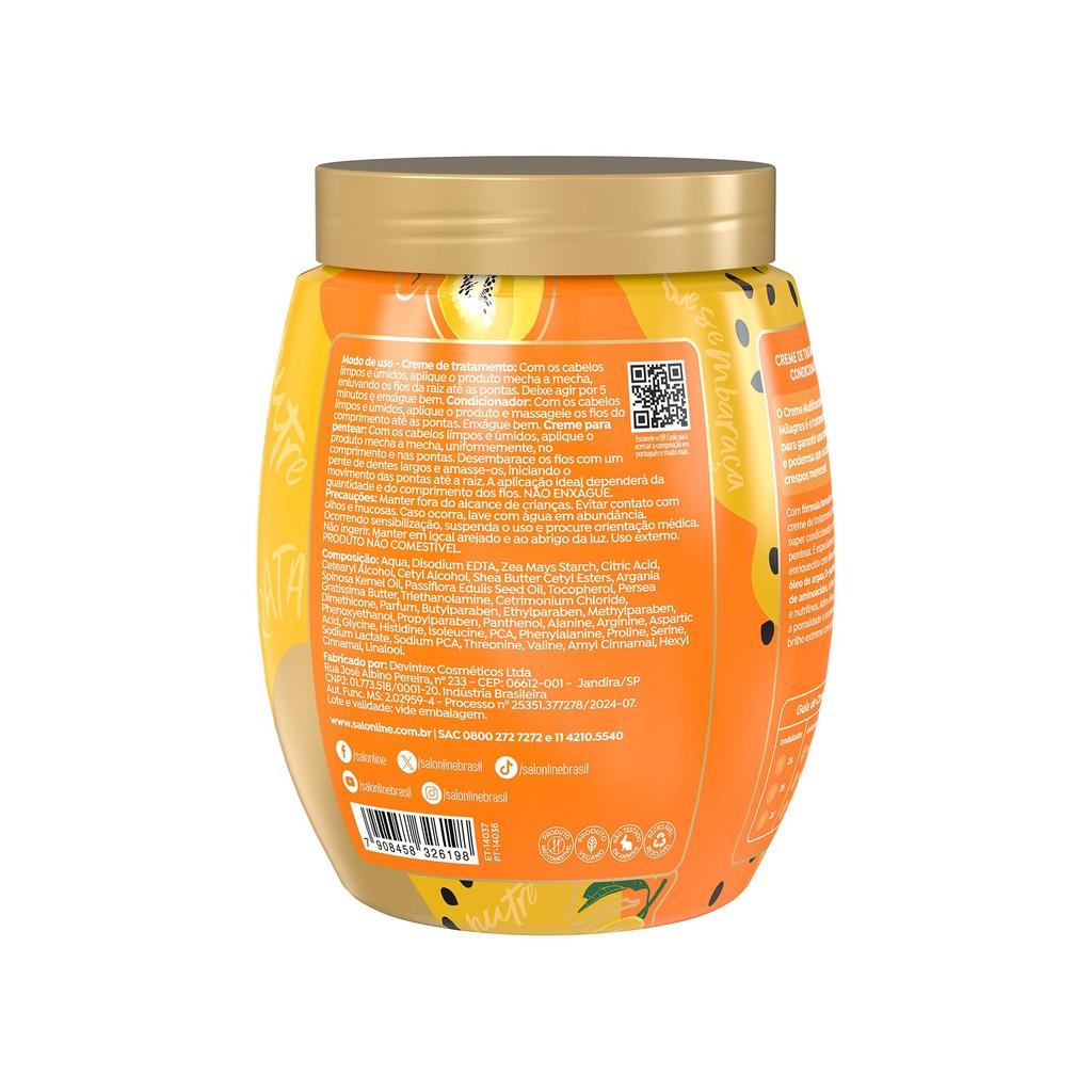 Creme De Tratamento Maracujá 3 Em 1 Cachos Dos Sonhos Multy Milagres 1kg