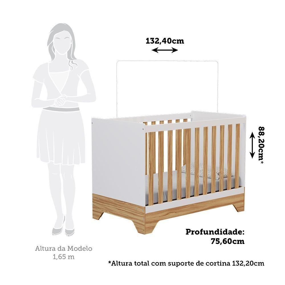 Berço Mini Cama 3 Em 1 Americano 100 Mdf Liam Retrô Espresso Móveis Branco/brilho/amêndoa Branco Brilho/amêndoa