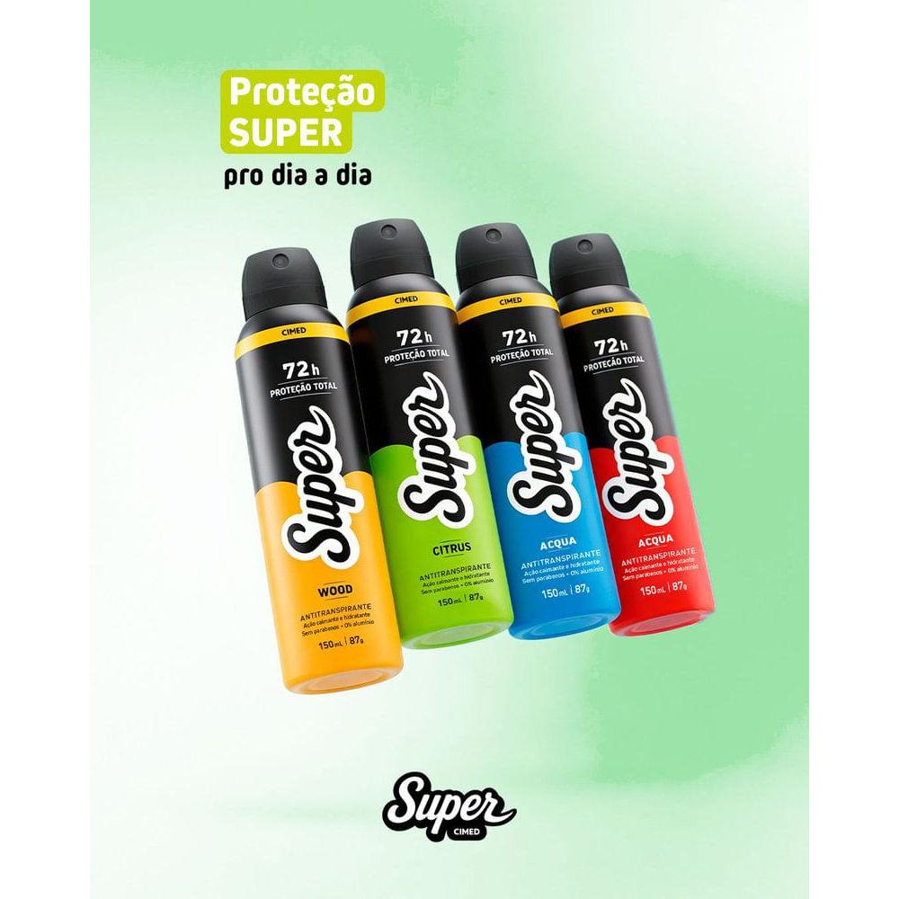 Desodorante Antitranspirante Aerossol 72h Super Energy Cimed 150ml