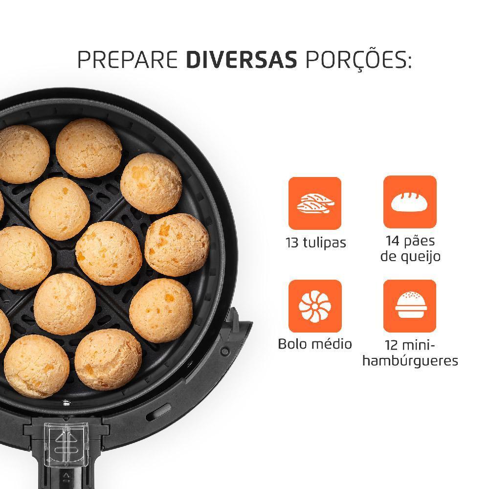 Fritadeira Elétrica Air Fryer 3.5 Litros Mondial Af30i Preta E Prata 127V