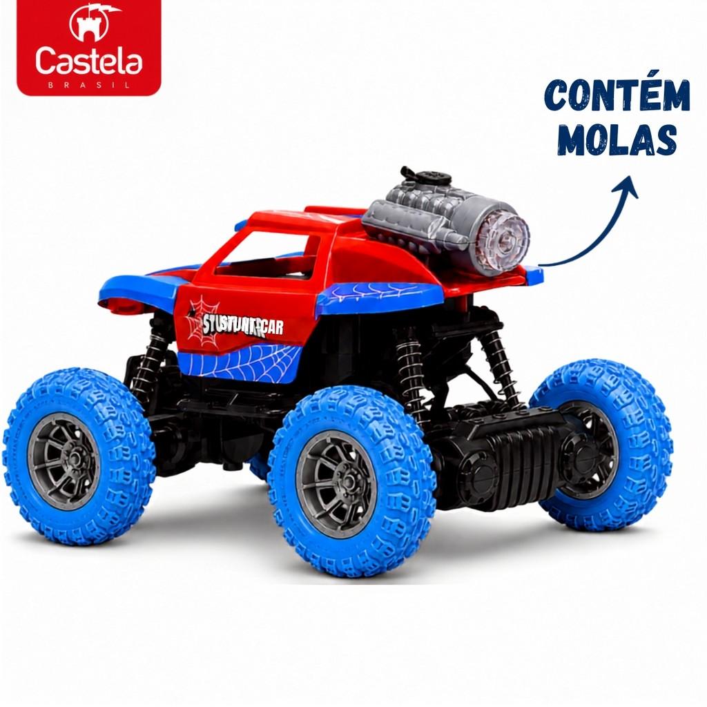 Carrinho De Controle Remoto Acrobacias Aranha Lança Fumaça Luz - Castela