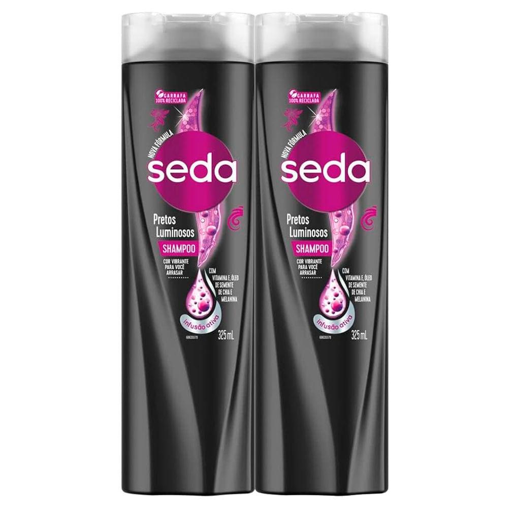 Kit 2 Shampoo Seda Pretos Luminosos Cor Vibrante Para Você Arrasar 325ml