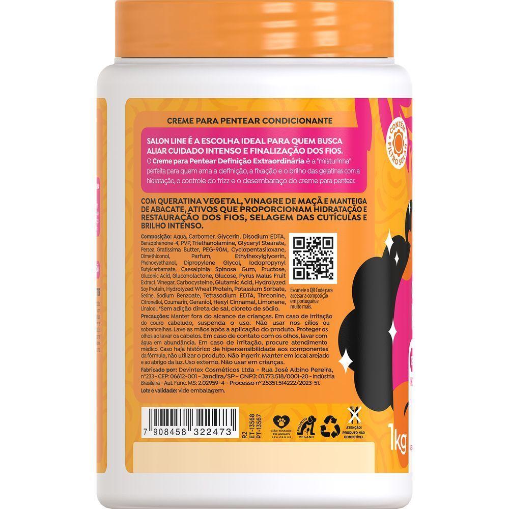 Creme De Pentear Gelatina Salon Line Definição Extraordinária 1kg