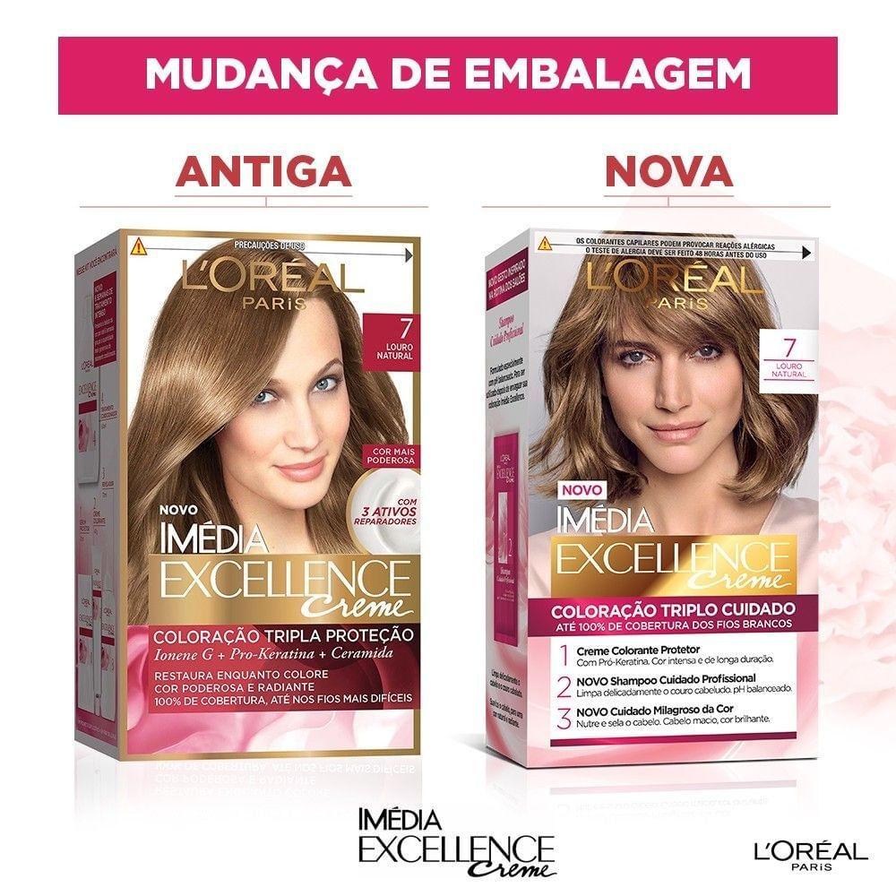 Kit Tintura Imédia Excellence L Oréal Louro Natural 7