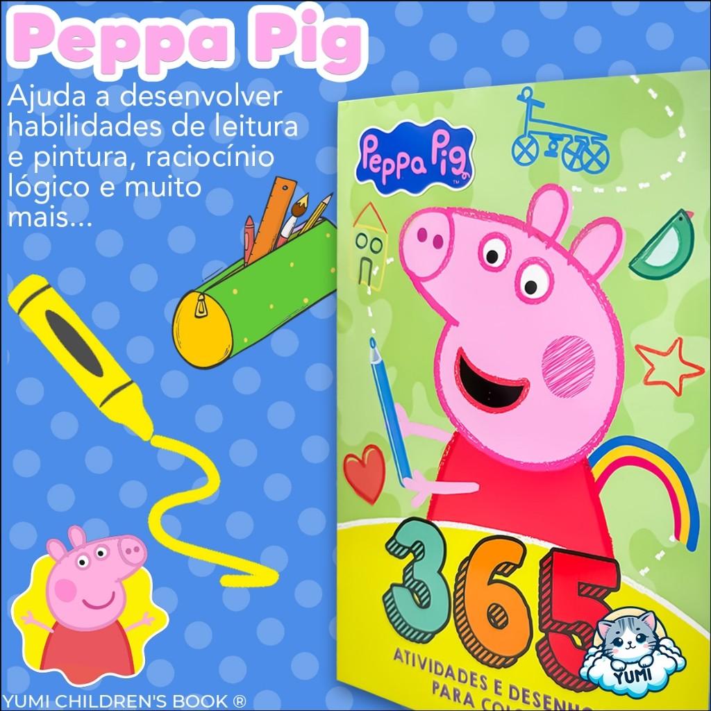 Livro Educativo Infantil Peppa Pig 365 Atividades Para Crianças Colorir E Aprender