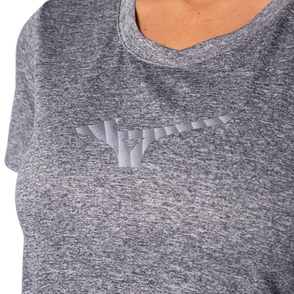 Camiseta Feminina Mizuno Sparkbiglog Cinza Mescla