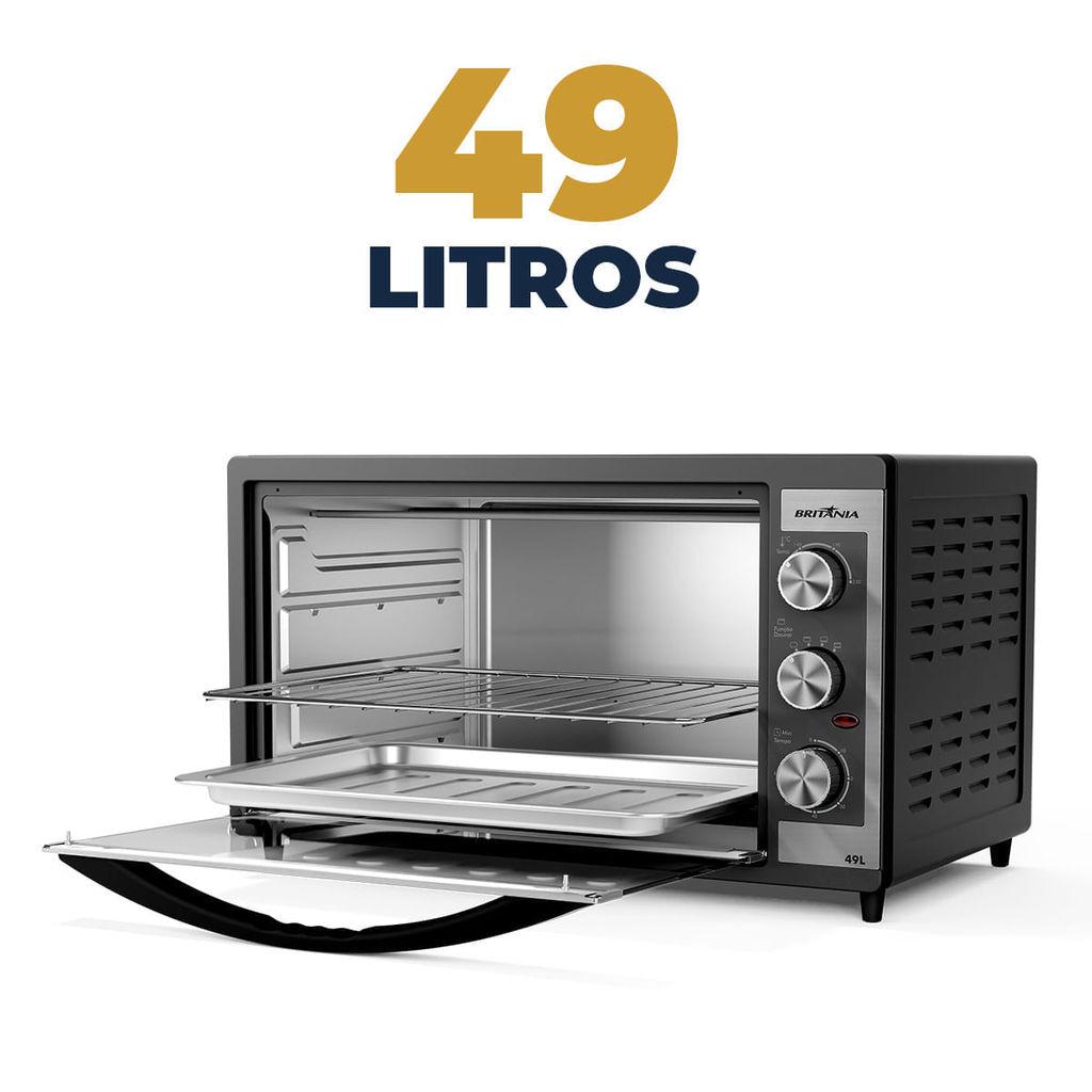 Forno Elétrico Britânia 49L Preto Dupla Resistência Bfe49