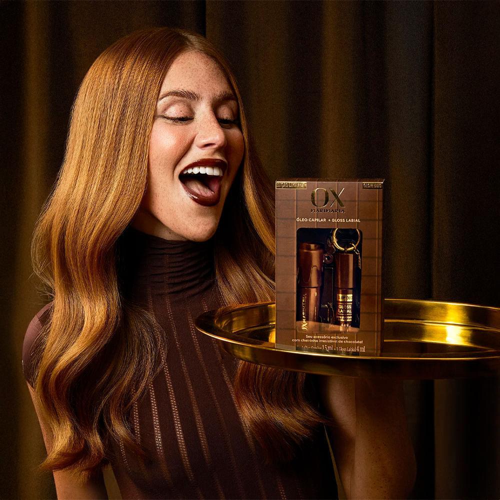 Kit Ox Mari Maria Óleo Capilar 15ml + Gloss Líquido Labial Chocolate Glow Duo
